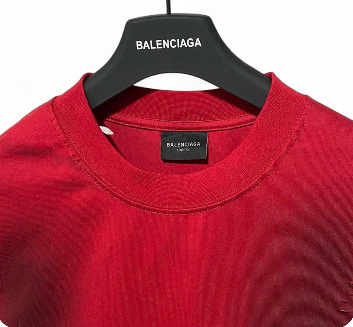 Balenciaga Red T-Shirt Without Collar