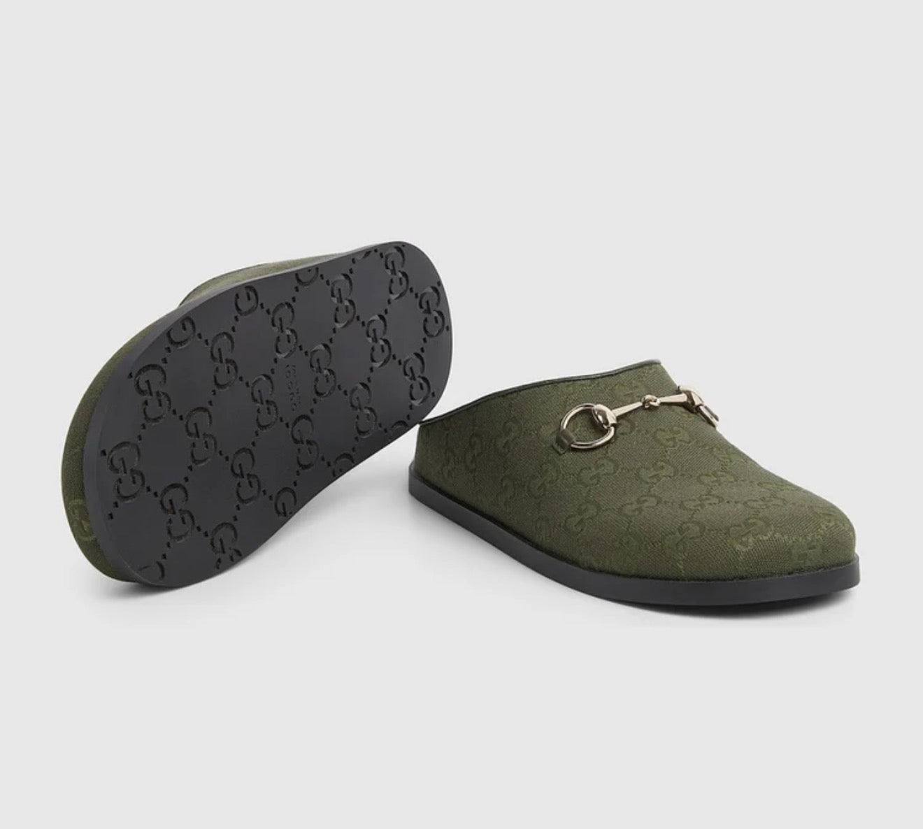 Luxury New Sol Mules In Olive Green