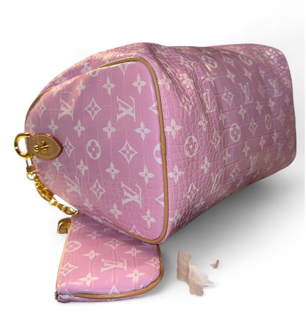 Pink Croco Luxury Bag