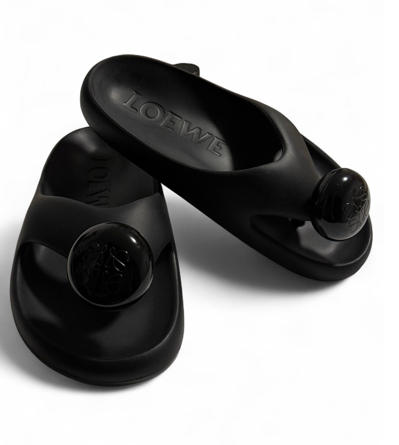 LOEWE X Paula's Ibiza Rubber Sandals–Bubble Slides–Black (New,No Box)