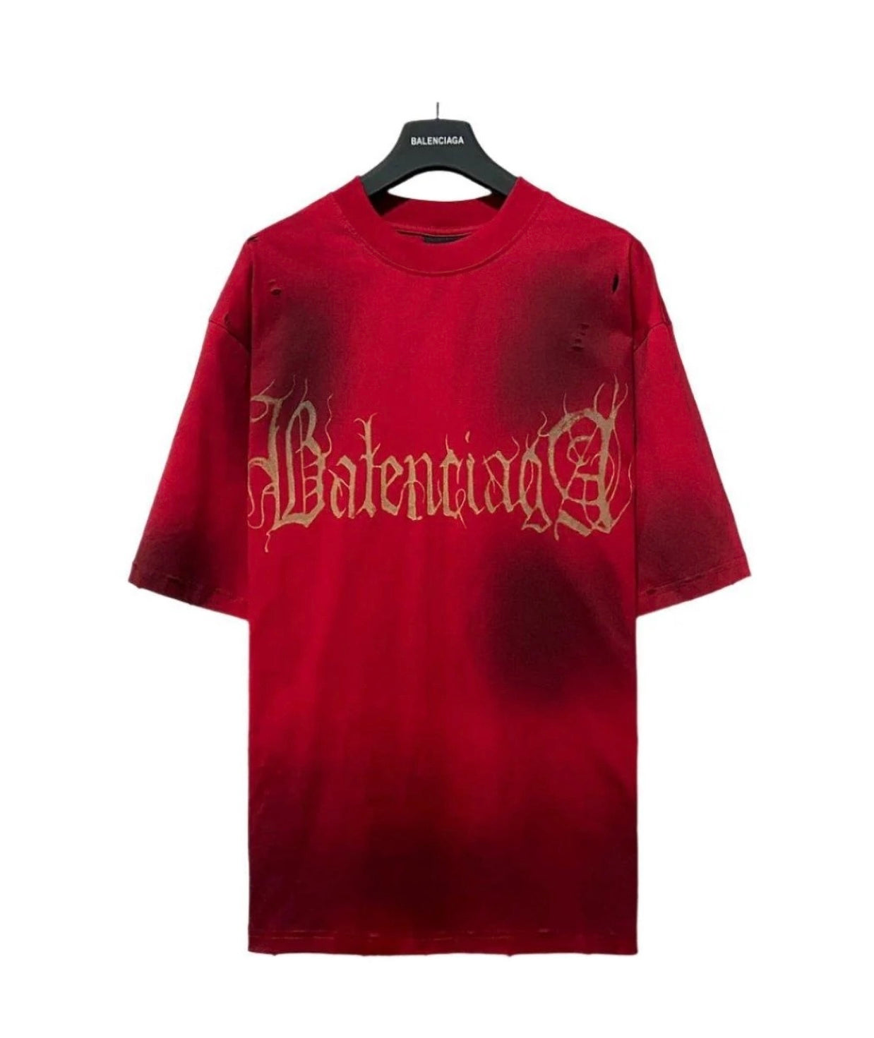 Balenciaga Red T-Shirt Without Collar