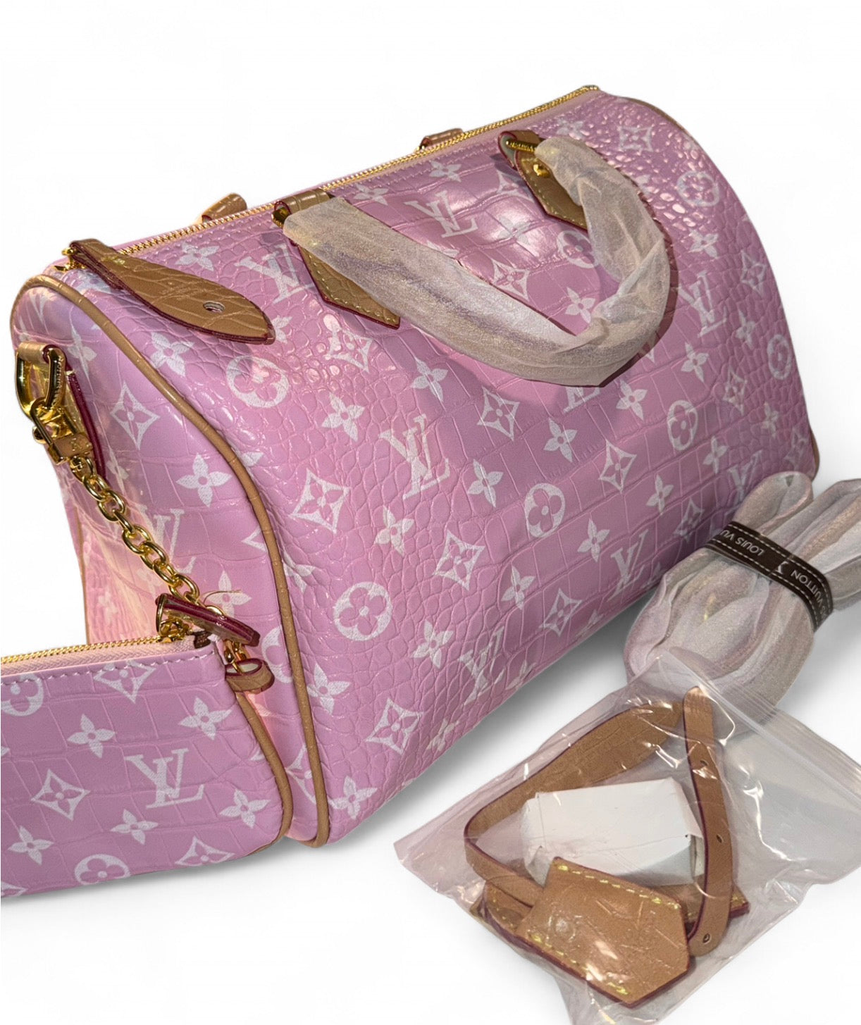 Pink Croco Luxury Bag