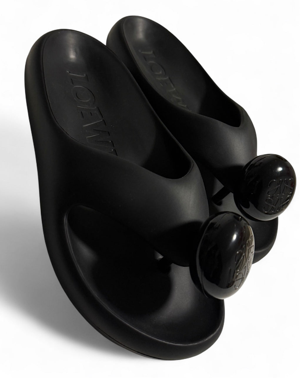 LOEWE X Paula's Ibiza Rubber Sandals–Bubble Slides–Black (New,No Box)