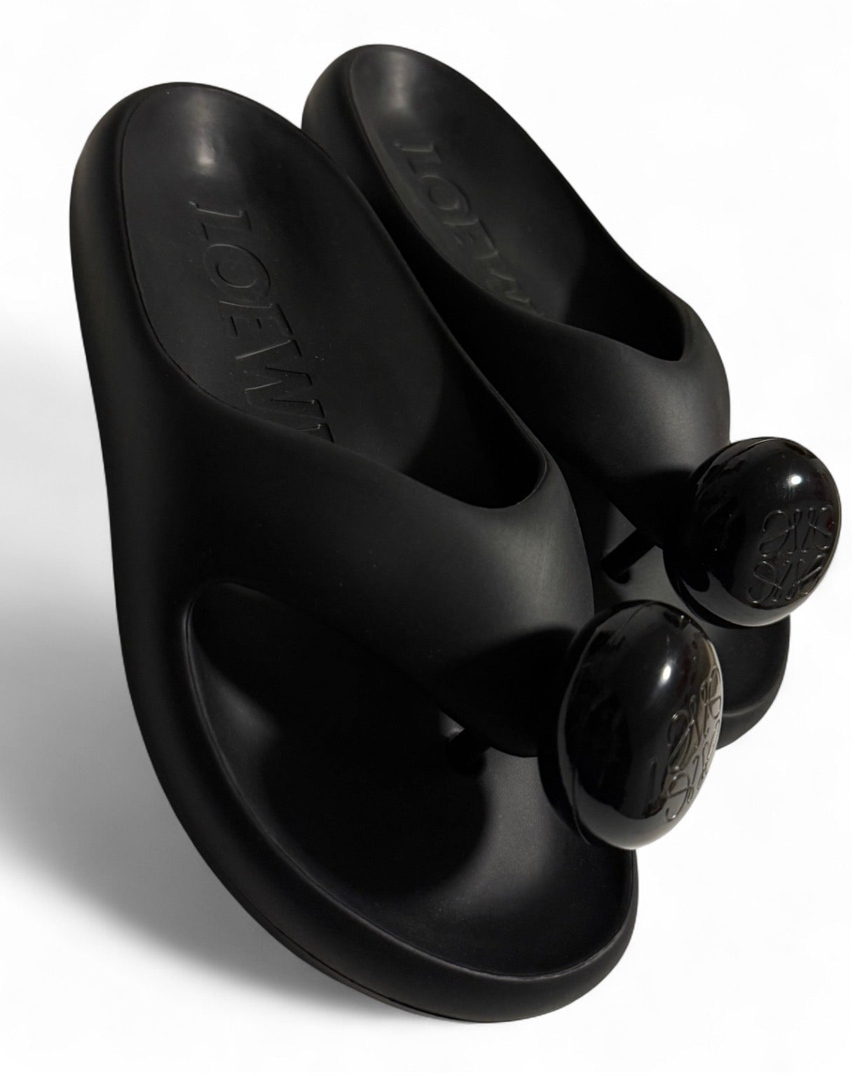 LOEWE X Paula's Ibiza Rubber Sandals–Bubble Slides–Black (New,No Box)