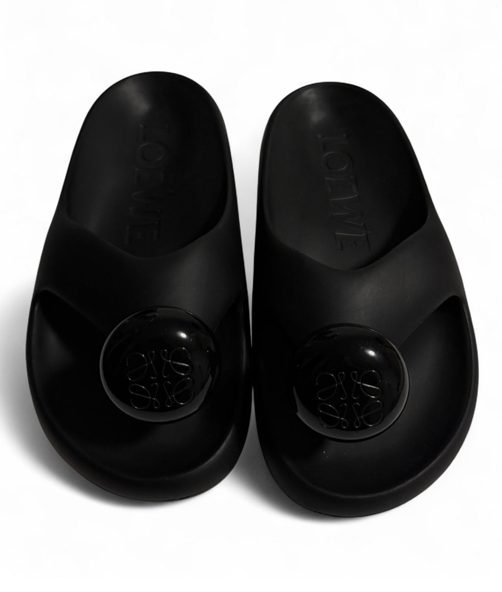 LOEWE X Paula's Ibiza Rubber Sandals–Bubble Slides–Black (New,No Box)