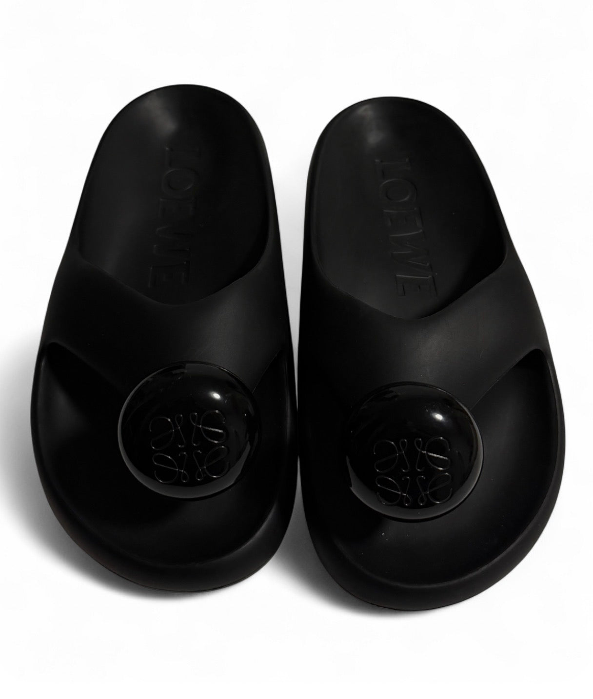 LOEWE X Paula's Ibiza Rubber Sandals–Bubble Slides–Black (New,No Box)