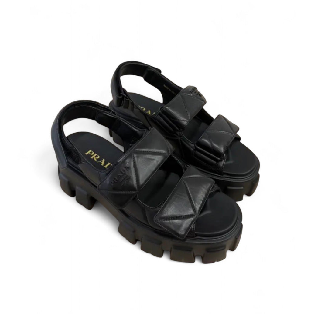 PRA Leather Platform Sandals
