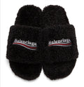 Designer Faux-Fur Mules