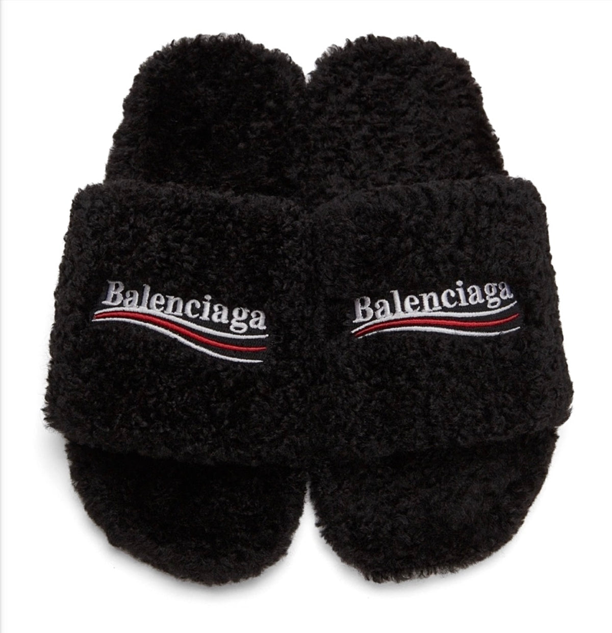 Designer Faux-Fur Mules