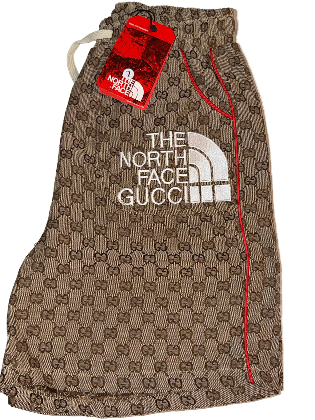 Gucci shorts in collaboration with The North Face