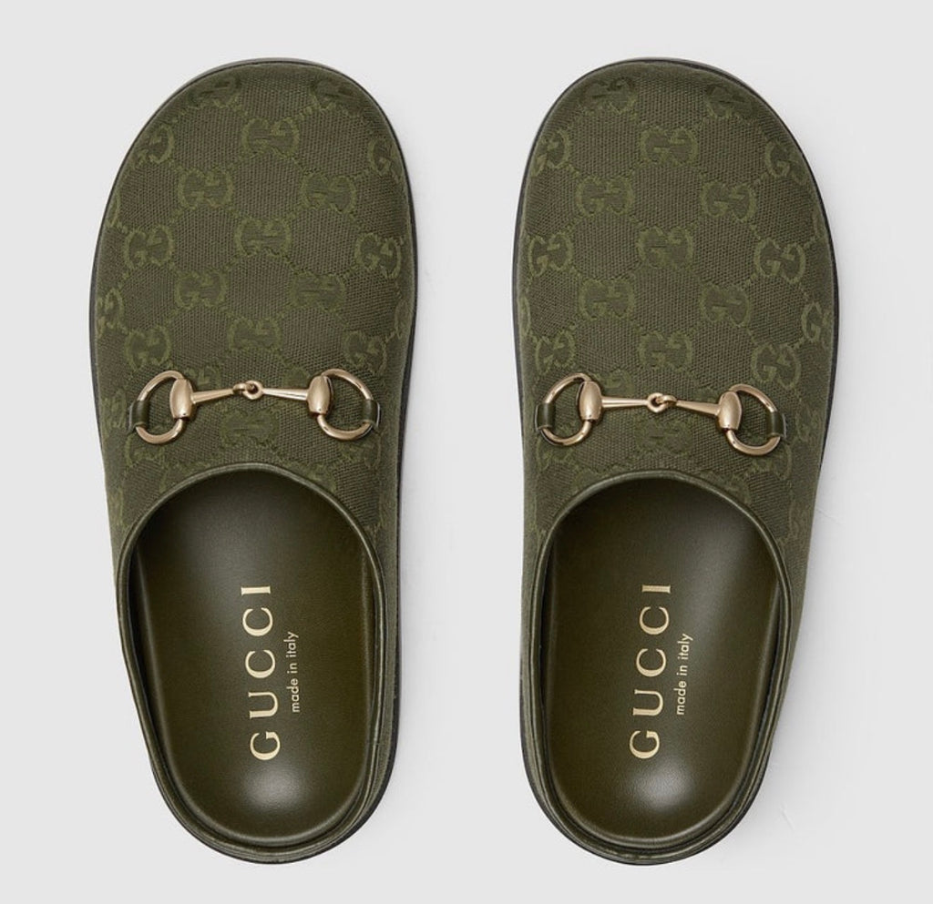 Luxury New Sol Mules In Olive Green