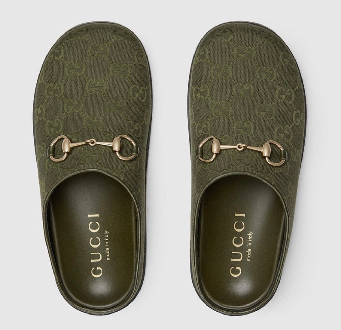 Luxury New Sol Mules In Olive Green