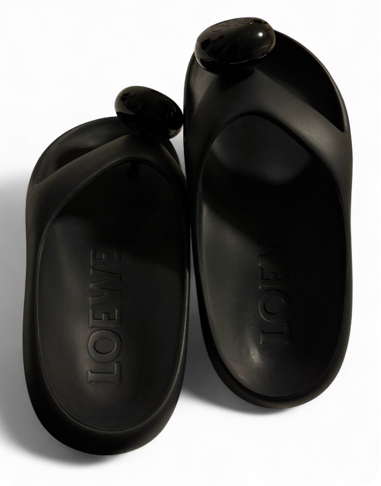 LOEWE X Paula's Ibiza Rubber Sandals–Bubble Slides–Black (New,No Box)