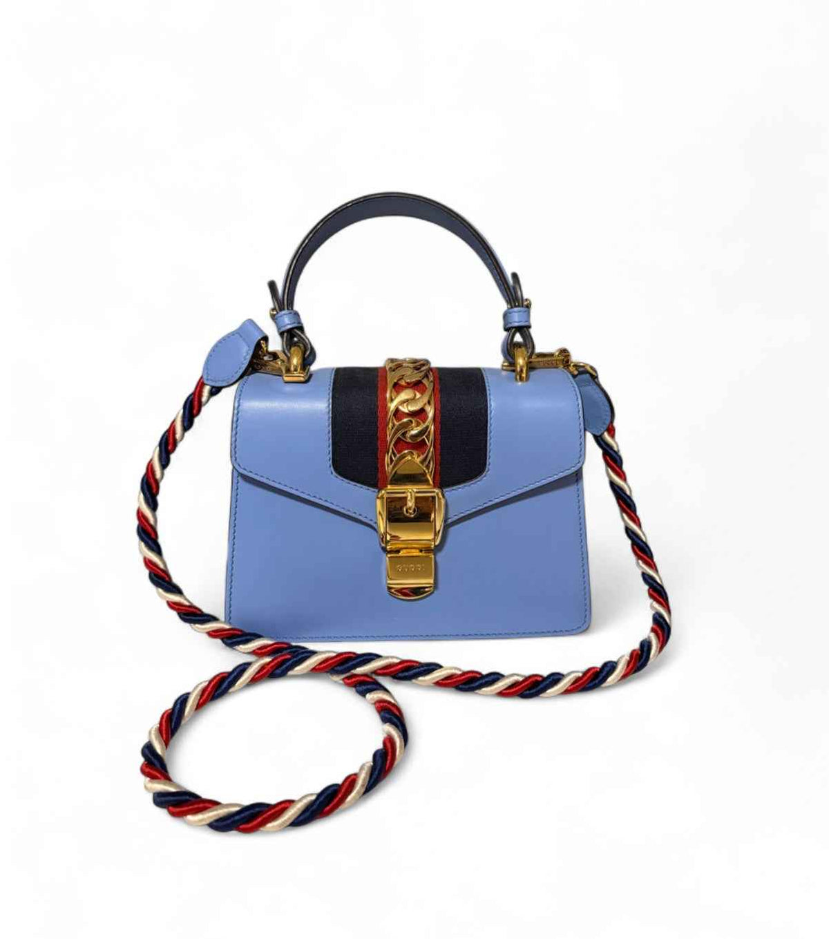 Mini Structured Calfskin Bag – Light Blue