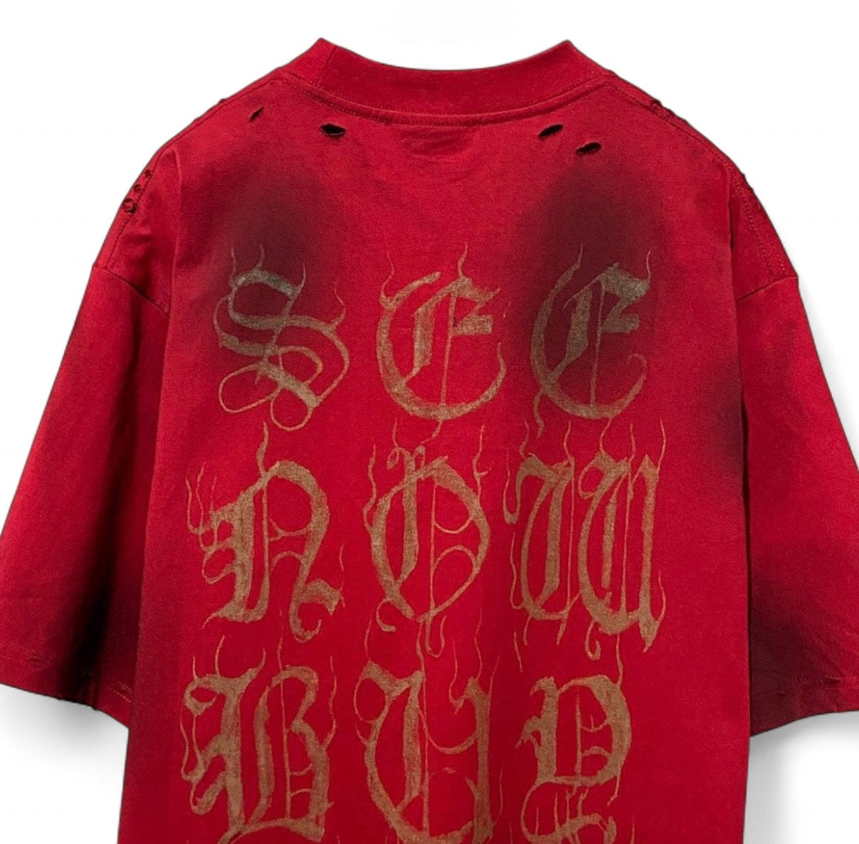 Balenciaga Red T-Shirt Without Collar