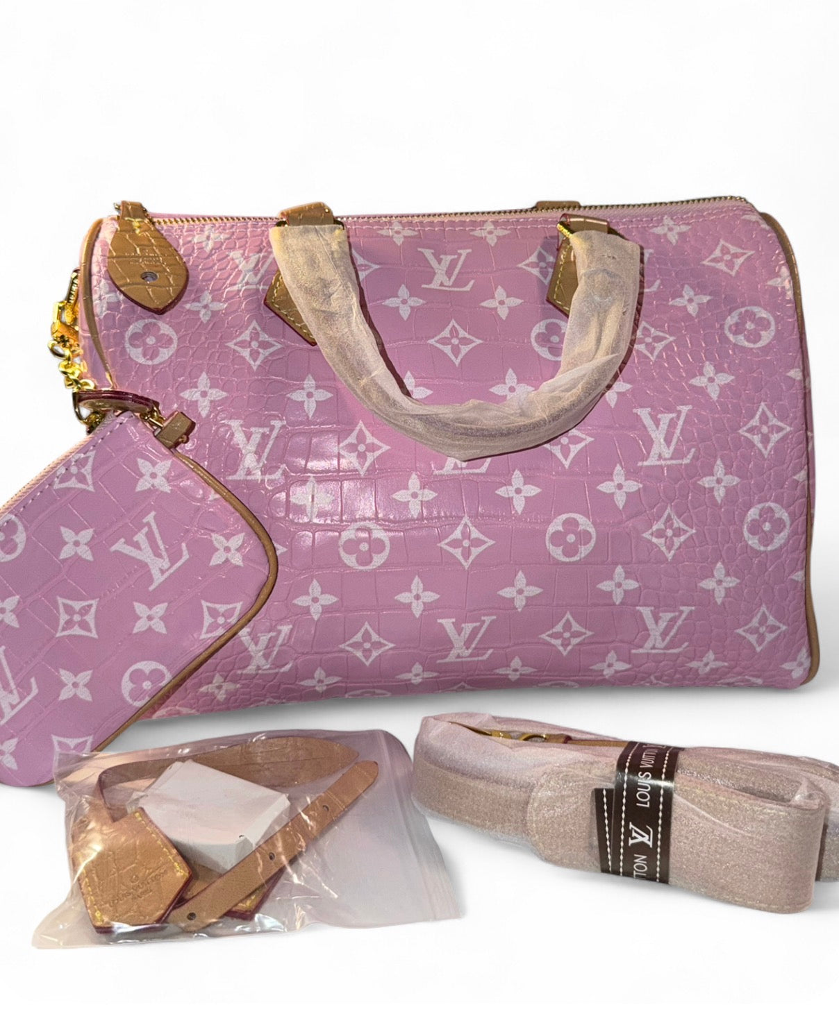 Pink Croco Luxury Bag
