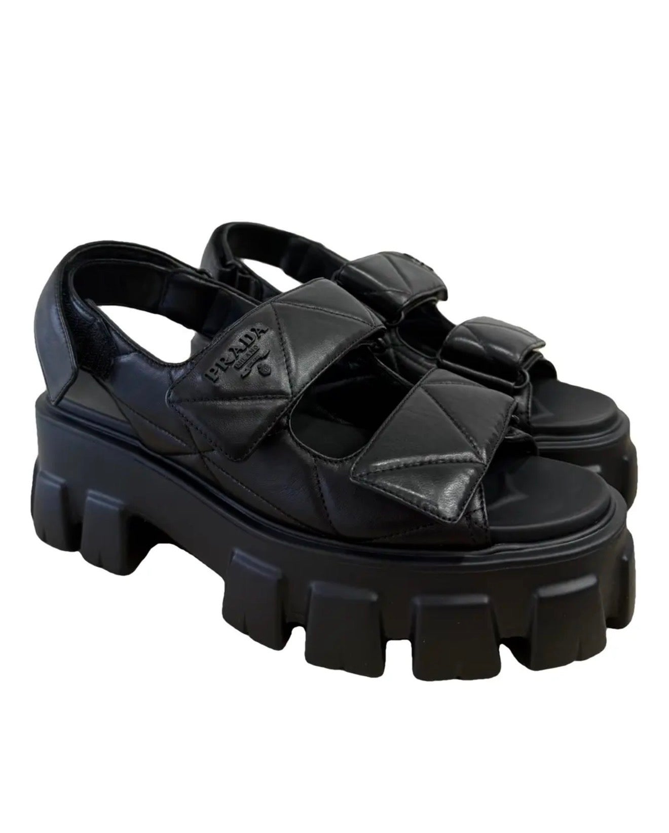PRA Leather Platform Sandals