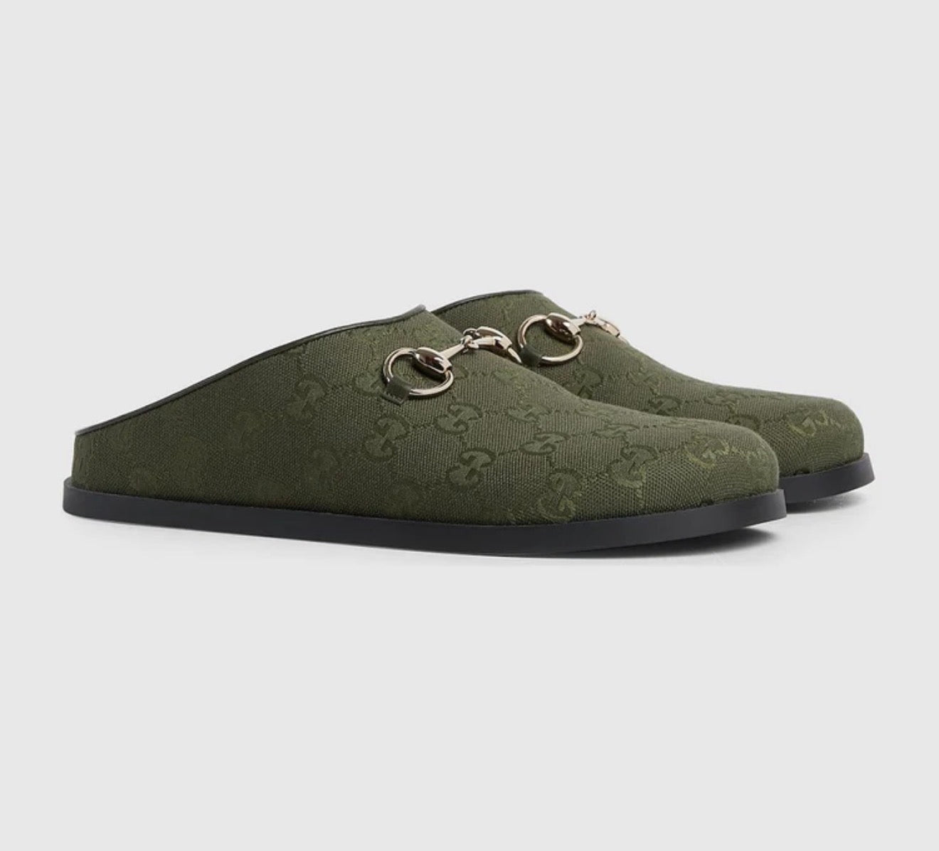 Luxury New Sol Mules In Olive Green