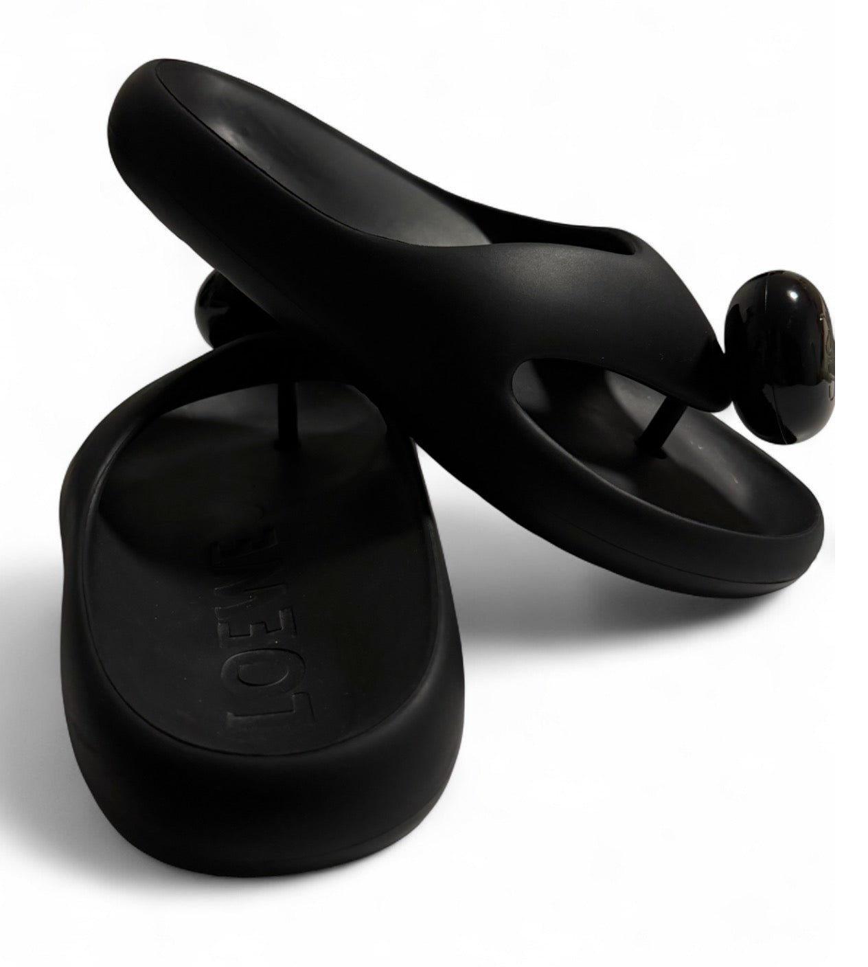 LOEWE X Paula's Ibiza Rubber Sandals–Bubble Slides–Black (New,No Box)