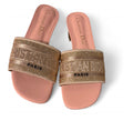 Dior Dway Pink Sandals with Crystals and Metallic Embroidery