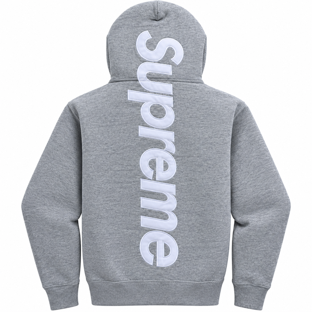 Supreme Vertical Logo Hoodie Grey