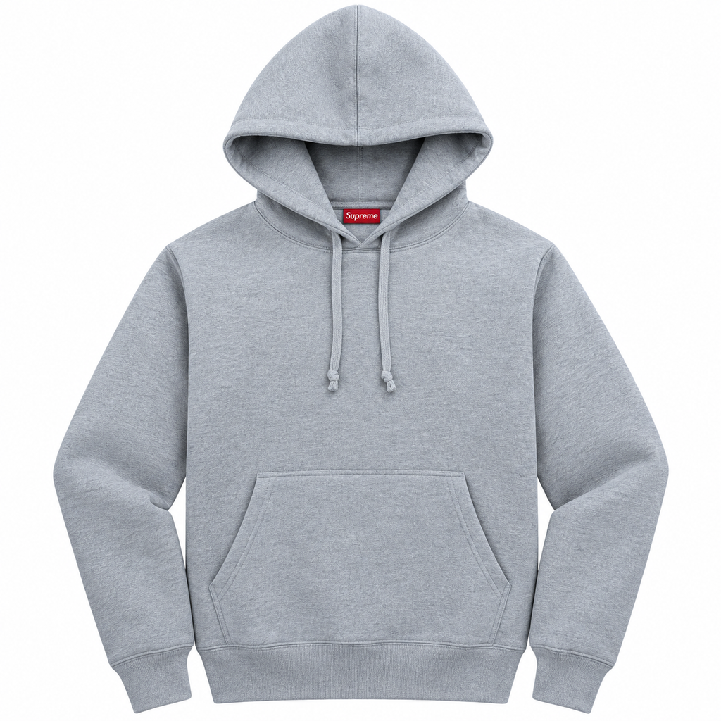 Supreme Vertical Logo Hoodie Grey