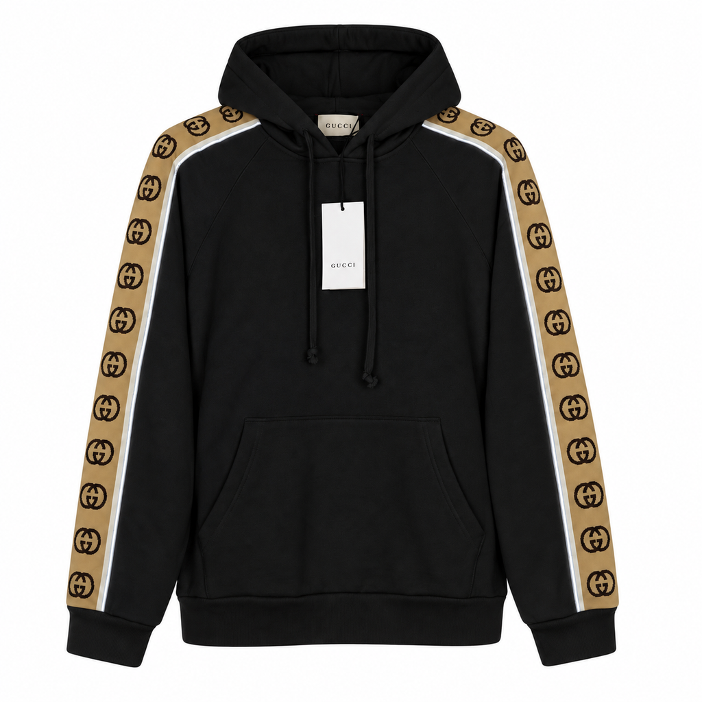Luxury Monogram Hoodie Black