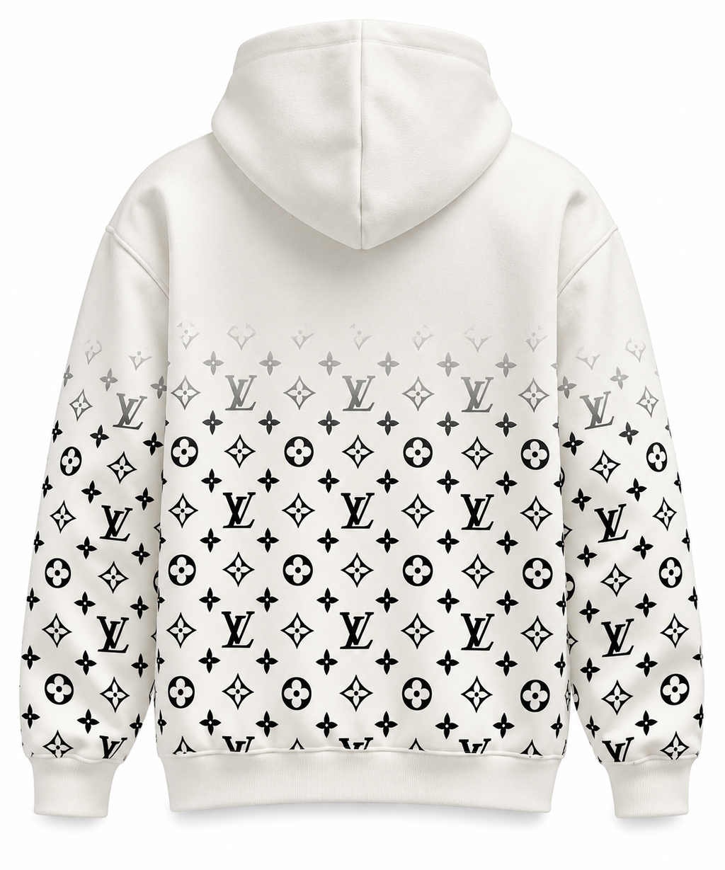 Luxury Monogram Hoodie White