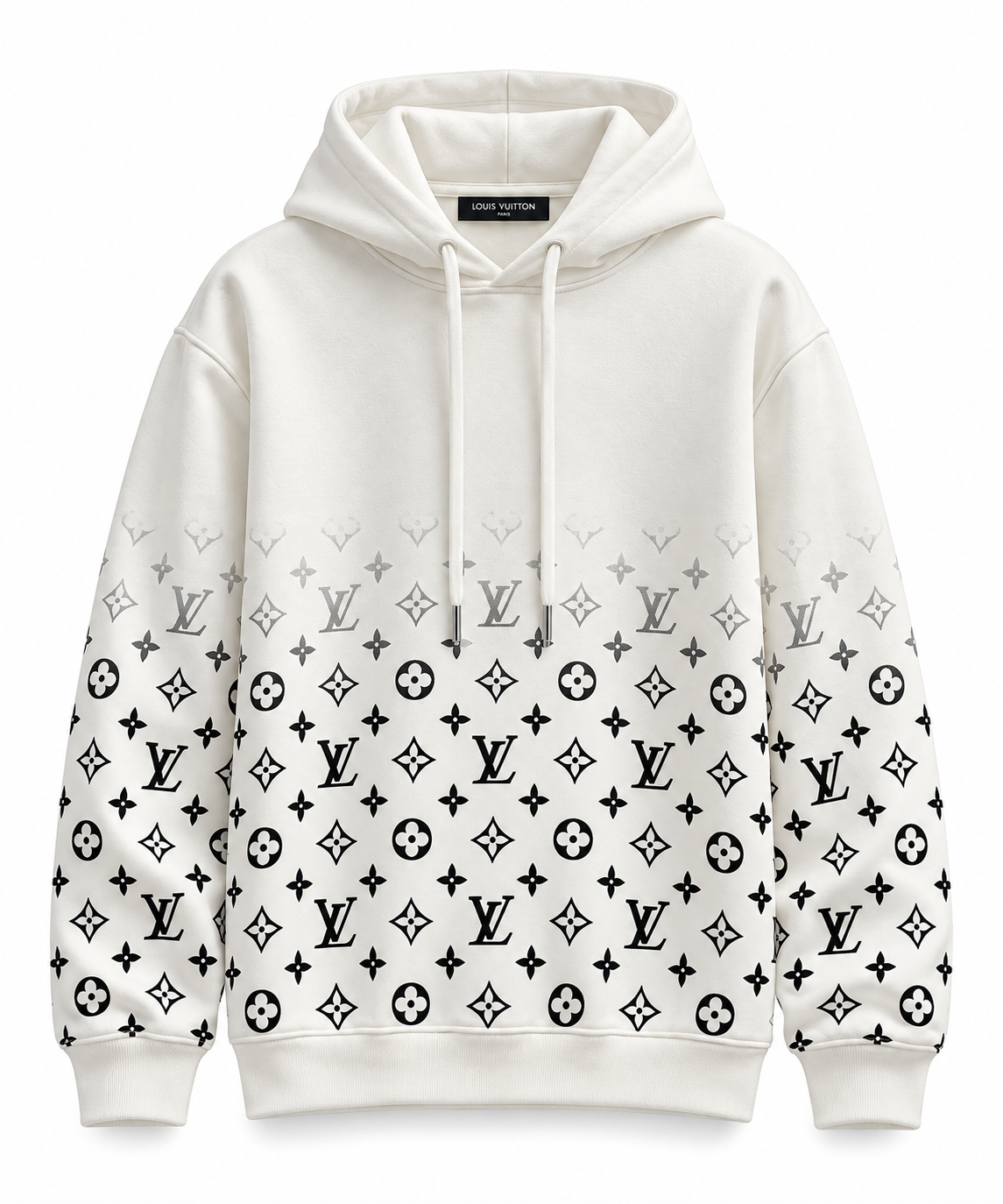 Luxury Monogram Hoodie White